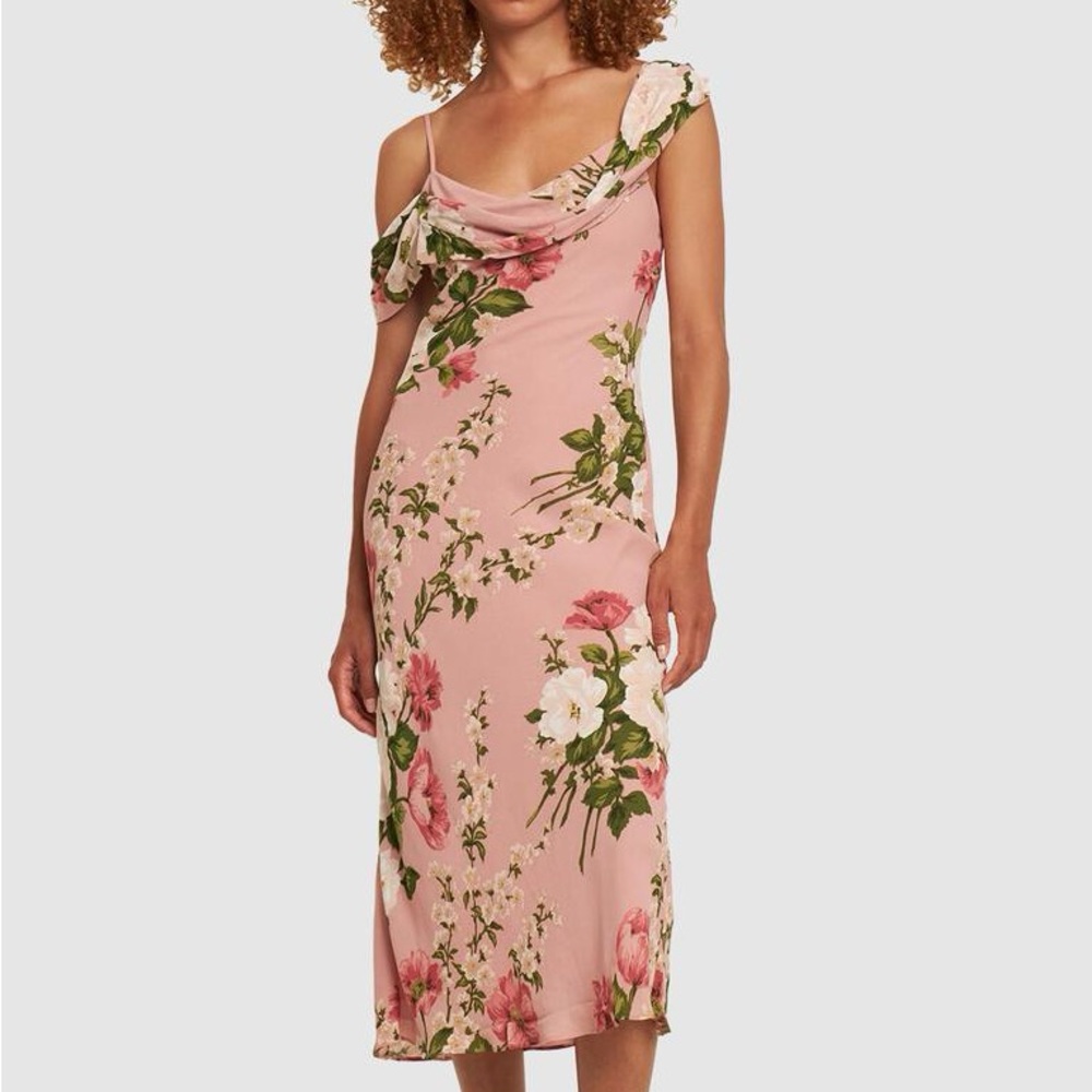 Reformation Pink Floral Slip Dress